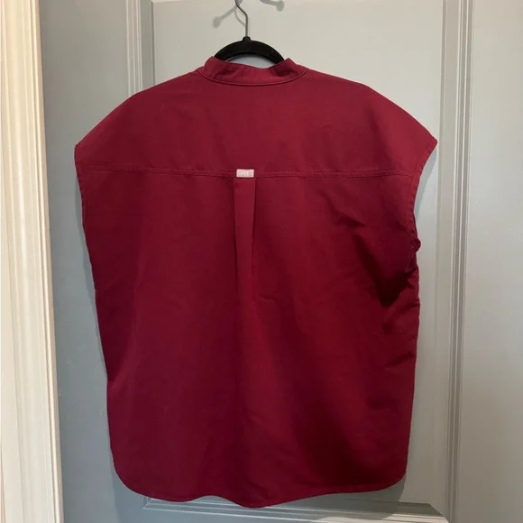 Figs Women's Top in Burgundy - Picture 2 of 6